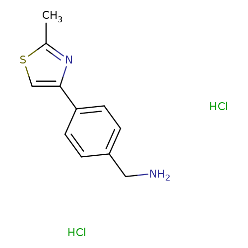 NCc1ccc(cc1)c1csc(n1)C.Cl.Cl