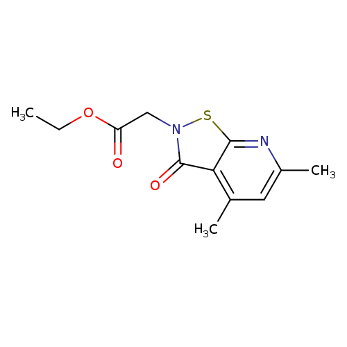 CCOC(=O)Cn1sc2c(c1=O)c(C)cc(n2)C