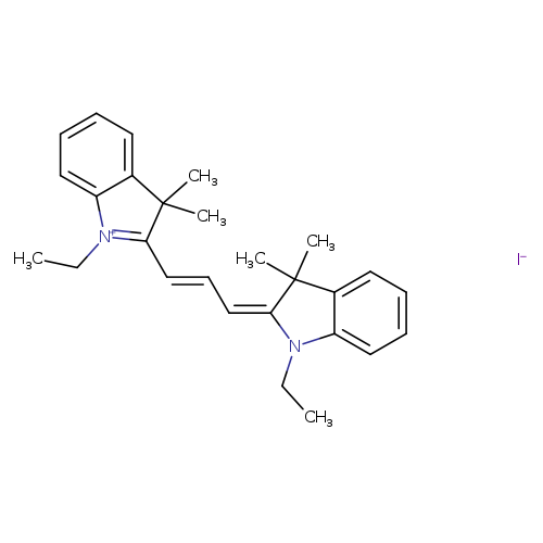 CCN1c2ccccc2C(/C/1=CC=CC1=[N+](CC)c2c(C1(C)C)cccc2)(C)C.[I-]