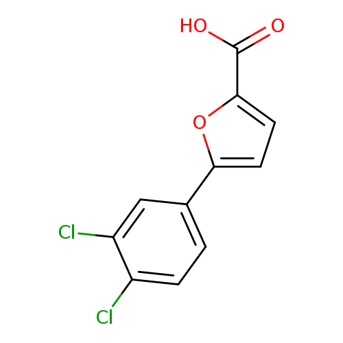 OC(=O)c1ccc(o1)c1ccc(c(c1)Cl)Cl