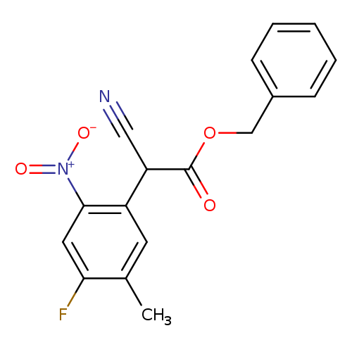 N#CC(c1cc(C)c(cc1[N+](=O)[O-])F)C(=O)OCc1ccccc1