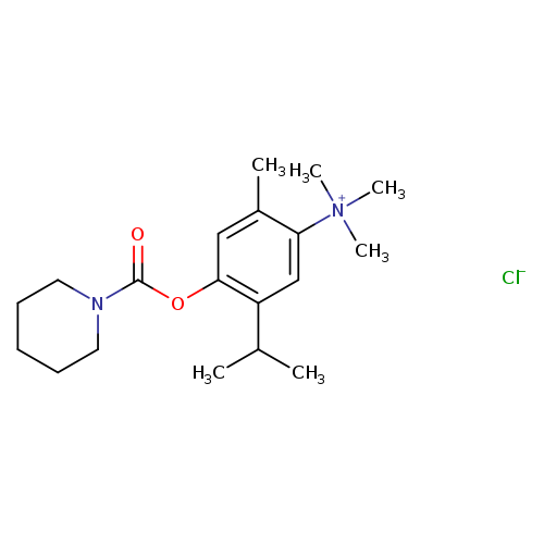 O=C(N1CCCCC1)Oc1cc(C)c(cc1C(C)C)[N+](C)(C)C.[Cl-]