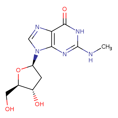 OC[C@H]1O[C@H](C[C@@H]1O)n1cnc2c1nc(NC)[nH]c2=O