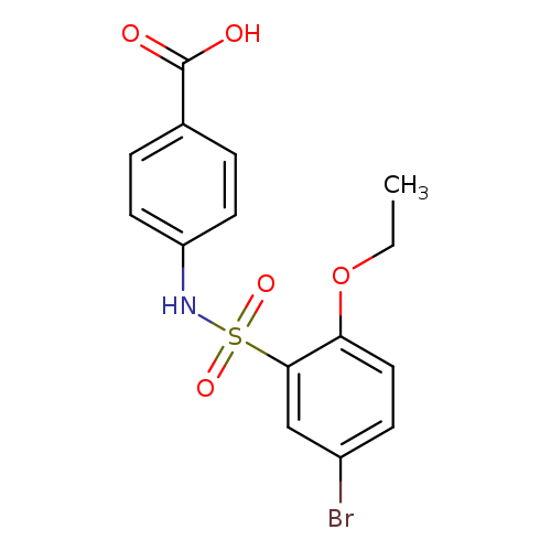 CCOc1ccc(cc1S(=O)(=O)Nc1ccc(cc1)C(=O)O)Br