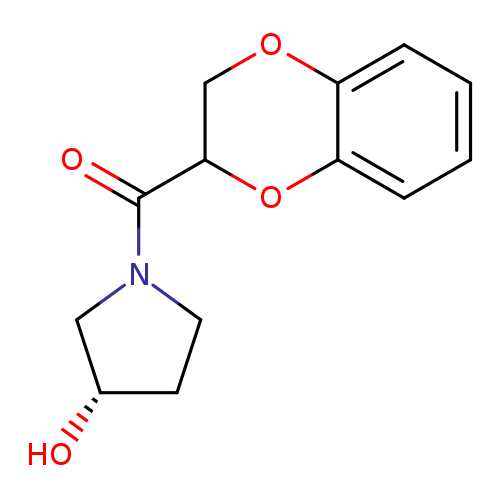 O[C@H]1CCN(C1)C(=O)C1COc2c(O1)cccc2
