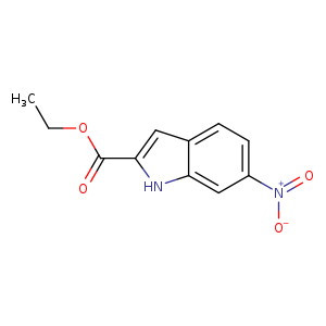 CCOC(=O)c1cc2c([nH]1)cc(cc2)[N+](=O)[O-]