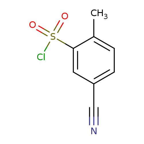 N#Cc1ccc(c(c1)S(=O)(=O)Cl)C