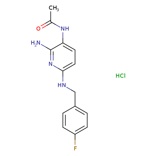 CC(=O)Nc1ccc(nc1N)NCc1ccc(cc1)F.Cl