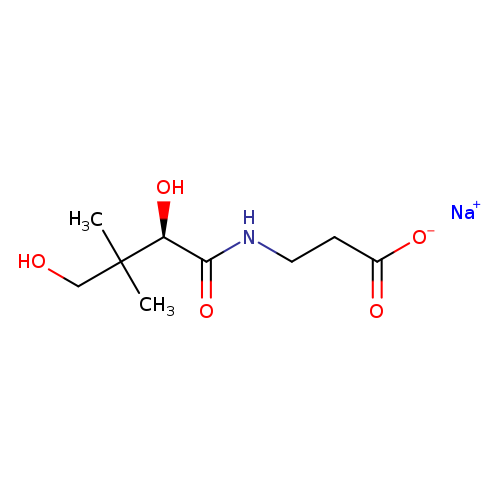 OCC([C@H](C(=O)NCCC(=O)[O-])O)(C)C.[Na+]