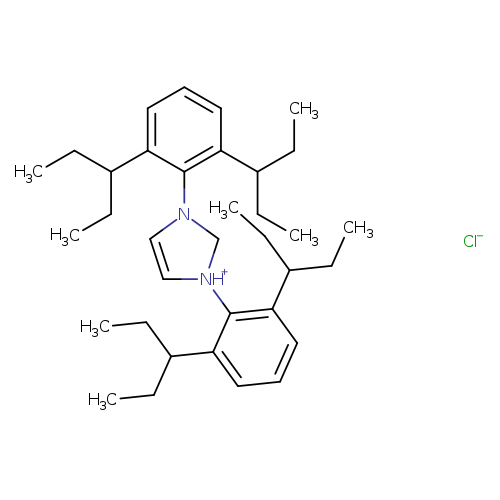 CCC(c1cccc(c1N1C=C[NH+](C1)c1c(cccc1C(CC)CC)C(CC)CC)C(CC)CC)CC.[Cl-]