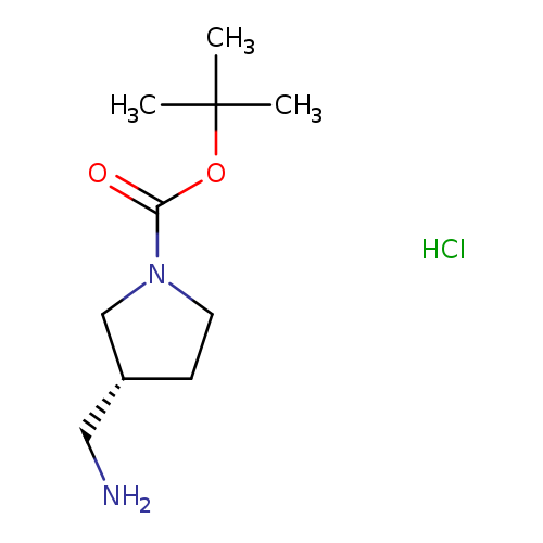 NC[C@H]1CCN(C1)C(=O)OC(C)(C)C.Cl