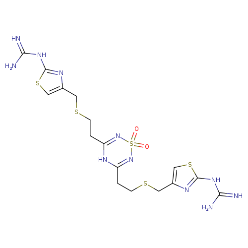 NC(=N)Nc1scc(n1)CSCCC1=NS(=O)(=O)N=C(N1)CCSCc1csc(n1)NC(=N)N