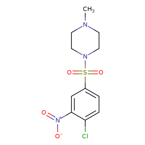 CN1CCN(CC1)S(=O)(=O)c1ccc(c(c1)[N+](=O)[O-])Cl