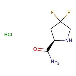NC(=O)[C@@H]1NCC(C1)(F)F.Cl