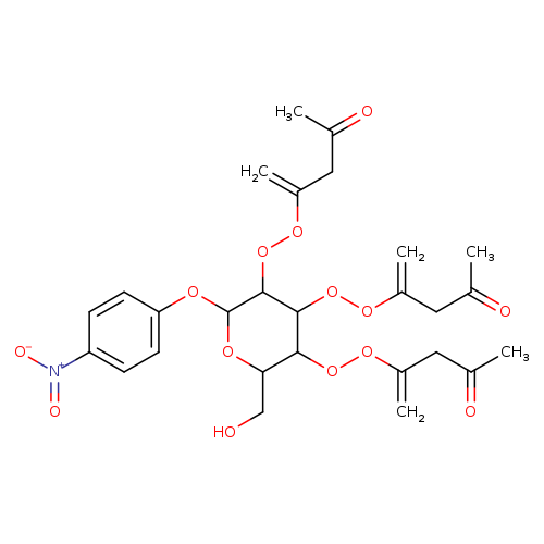 OCC1OC(Oc2ccc(cc2)[N+](=O)[O-])C(C(C1OOC(=C)CC(=O)C)OOC(=C)CC(=O)C)OOC(=C)CC(=O)C