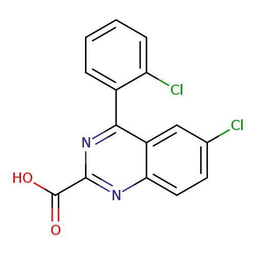 Clc1ccc2c(c1)c(nc(n2)C(=O)O)c1ccccc1Cl