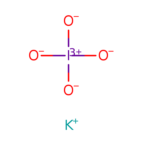[O-][I](=O)(=O)=O.[K+]