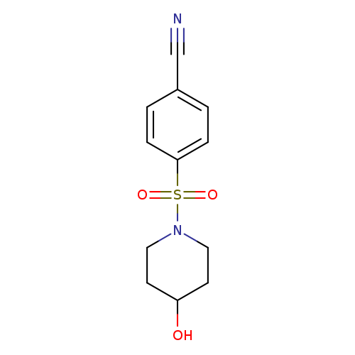 OC1CCN(CC1)S(=O)(=O)c1ccc(cc1)C#N