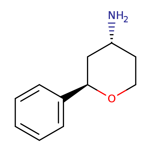 N[C@@H]1CCO[C@H](C1)c1ccccc1