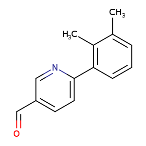 O=Cc1ccc(nc1)c1cccc(c1C)C
