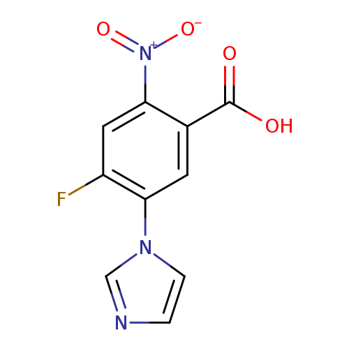 OC(=O)c1cc(c(cc1[N+](=O)[O-])F)n1cncc1