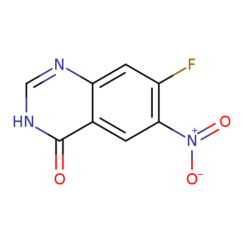 [O-][N+](=O)c1cc2c(=O)[nH]cnc2cc1F