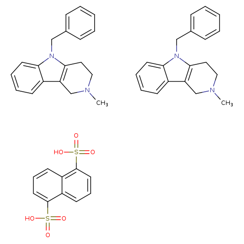 OS(=O)(=O)c1cccc2c1cccc2S(=O)(=O)O.CN1CCc2c(C1)c1ccccc1n2Cc1ccccc1.CN1CCc2c(C1)c1ccccc1n2Cc1ccccc1