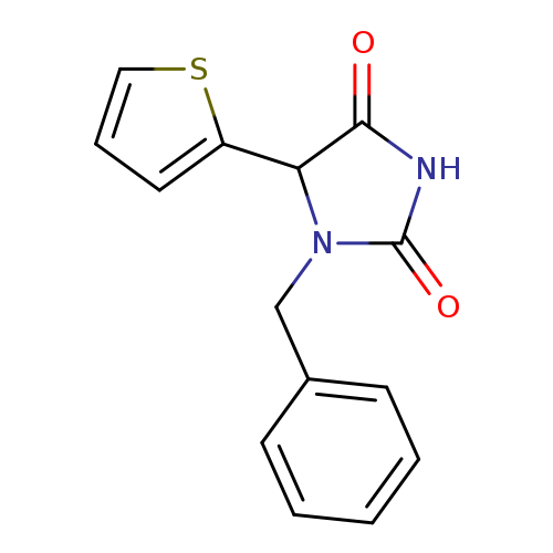 O=C1NC(=O)N(C1c1cccs1)Cc1ccccc1