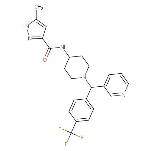 Cc1[nH]nc(c1)C(=O)NC1CCN(CC1)C(c1ccc(cc1)C(F)(F)F)c1cccnc1