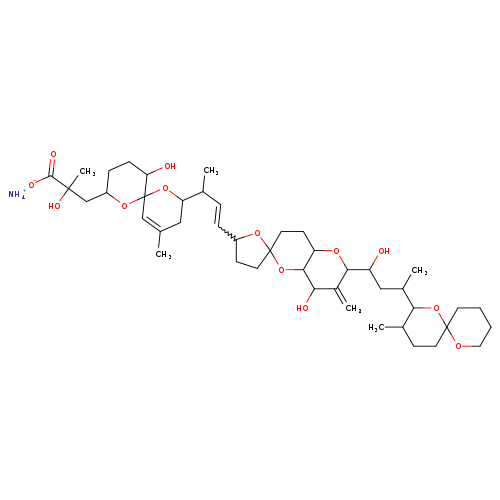 CC1=CC2(OC(C1)C(C=CC1CCC3(O1)CCC1C(O3)C(O)C(=C)C(O1)C(CC(C1OC3(CCCCO3)CCC1C)C)O)C)OC(CCC2O)CC(C(=O)[O-])(O)C.[NH4+]