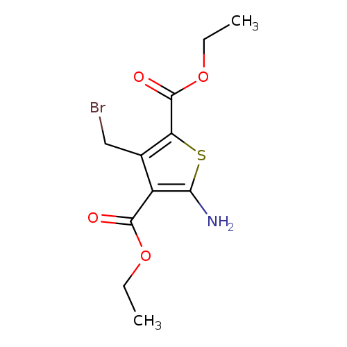 CCOC(=O)c1sc(c(c1CBr)C(=O)OCC)N