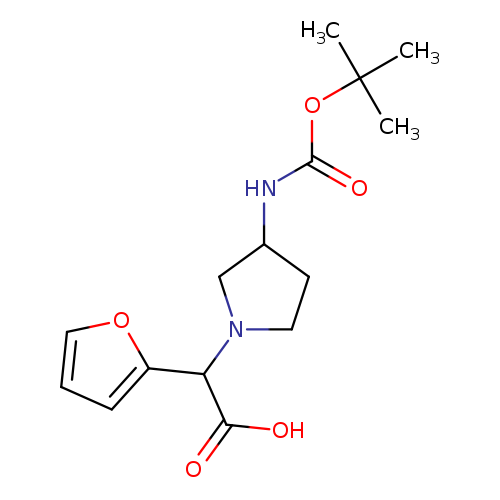 O=C(OC(C)(C)C)NC1CCN(C1)C(c1ccco1)C(=O)O