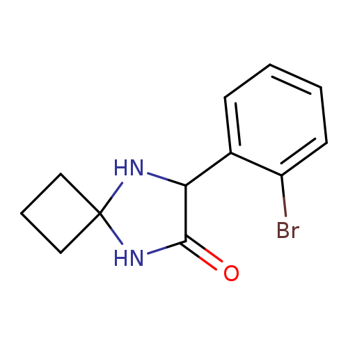 O=C1NC2(NC1c1ccccc1Br)CCC2