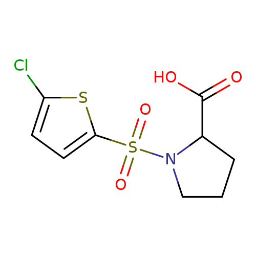 OC(=O)C1CCCN1S(=O)(=O)c1ccc(s1)Cl