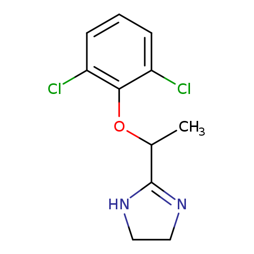 CC(C1=NCCN1)Oc1c(Cl)cccc1Cl