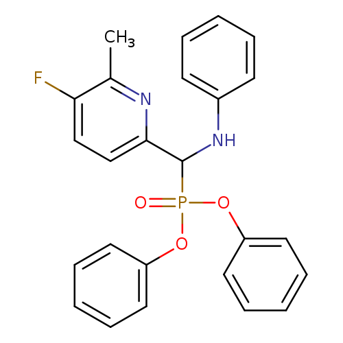 Cc1nc(ccc1F)C(P(=O)(Oc1ccccc1)Oc1ccccc1)Nc1ccccc1