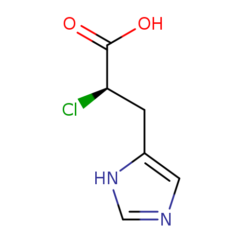 OC(=O)[C@@H](Cc1cnc[nH]1)Cl