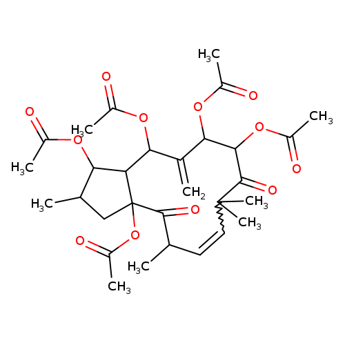 CC(=O)OC1C(=C)C(OC(=O)C)C2C(OC(=O)C)C(CC2(OC(=O)C)C(=O)C(C=CC(C(=O)C1OC(=O)C)(C)C)C)C