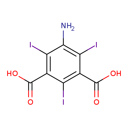 OC(=O)c1c(I)c(C(=O)O)c(c(c1I)N)I