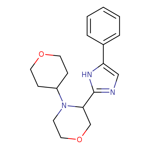 O1CCC(CC1)N1CCOCC1c1ncc([nH]1)c1ccccc1