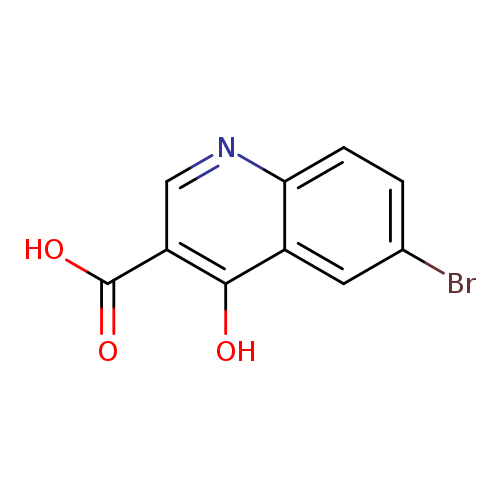 Brc1ccc2c(c1)c(O)c(cn2)C(=O)O