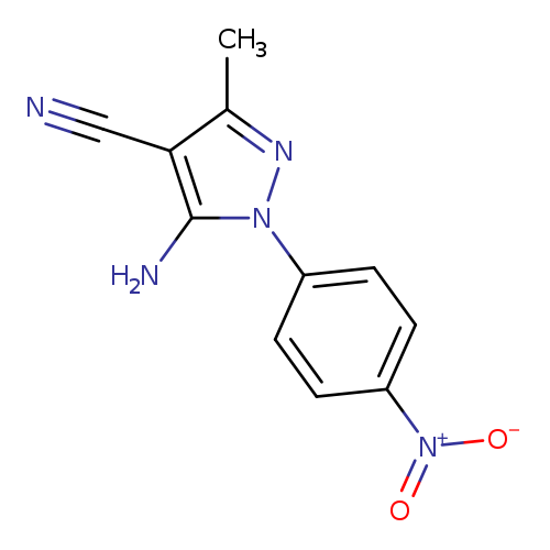 N#Cc1c(C)nn(c1N)c1ccc(cc1)[N+](=O)[O-]