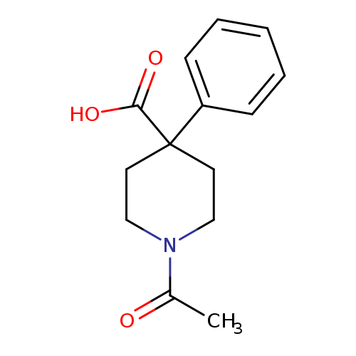 OC(=O)C1(CCN(CC1)C(=O)C)c1ccccc1