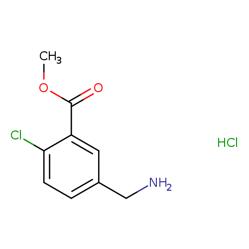 COC(=O)c1cc(CN)ccc1Cl.Cl