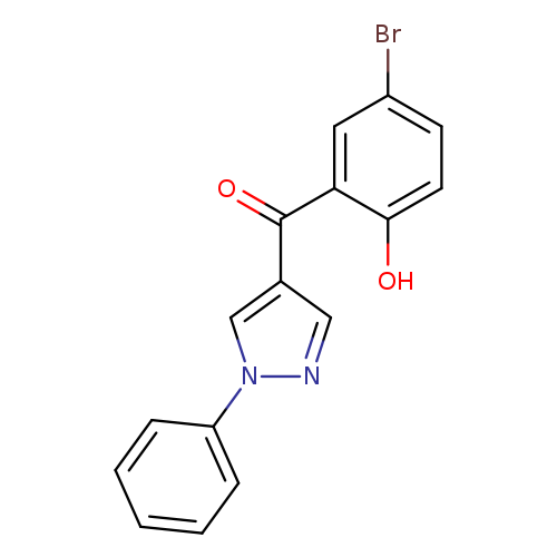 Brc1ccc(c(c1)C(=O)c1cnn(c1)c1ccccc1)O