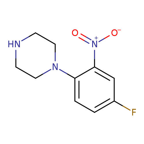 Fc1ccc(c(c1)[N+](=O)[O-])N1CCNCC1