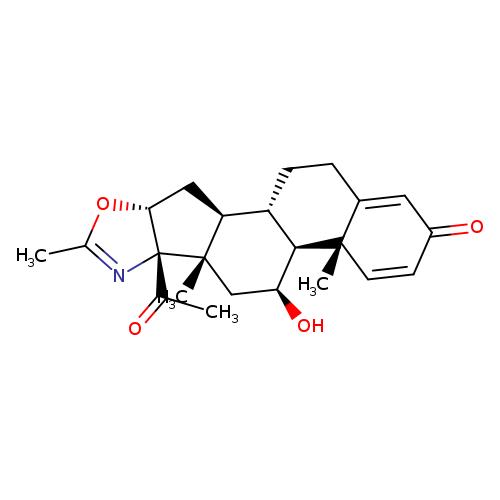 O=C1C=C[C@]2(C(=C1)CC[C@@H]1[C@@H]2[C@@H](O)C[C@]2([C@H]1C[C@@H]1[C@]2(N=C(O1)C)C(=O)C)C)C
