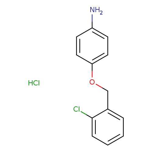 Nc1ccc(cc1)OCc1ccccc1Cl.Cl