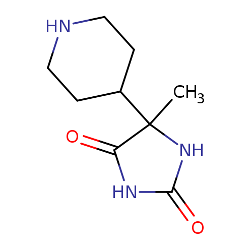 O=C1NC(=O)NC1(C)C1CCNCC1