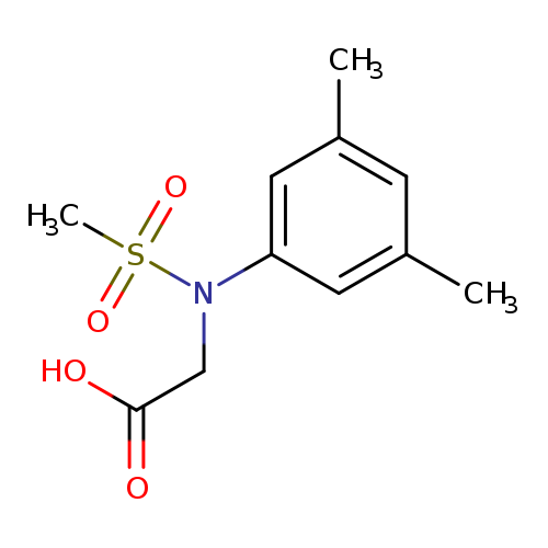 OC(=O)CN(S(=O)(=O)C)c1cc(C)cc(c1)C